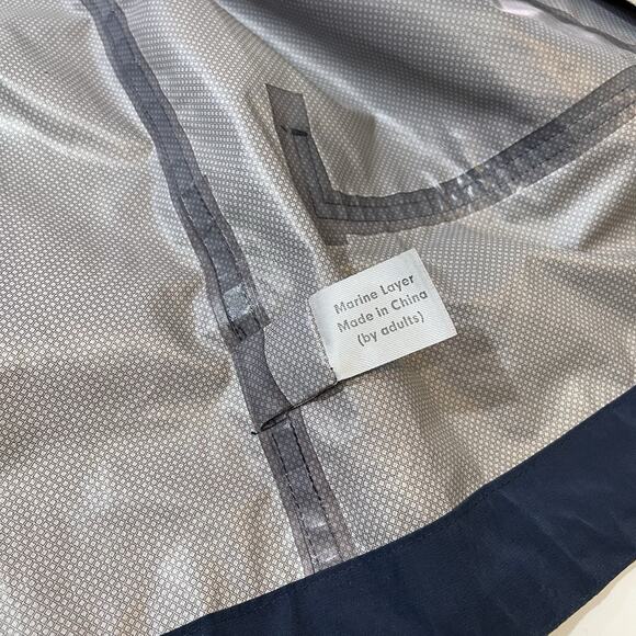 Marine Layer Women’s “Milie” Raincoat Blue Windbreaker Waterproof Lined Hooded M - Picture 6 of 9